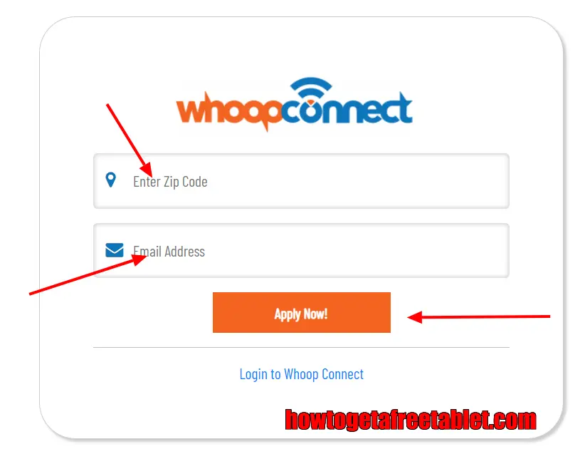 Enter Zip Code and Email Id for Online Application Proccess